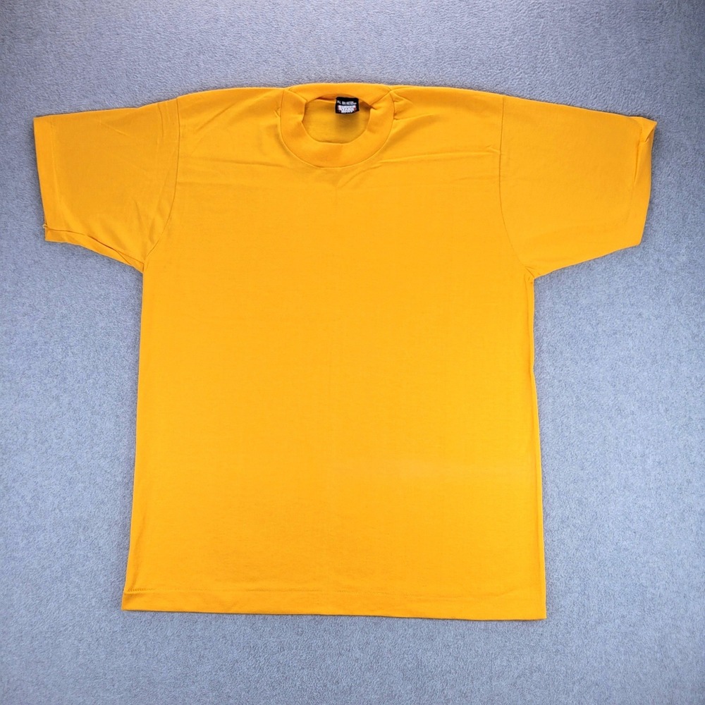 Screen Stars Best T-Shirt Mens XL Yellow Vintage 50/50 Blank Made in USA 90s